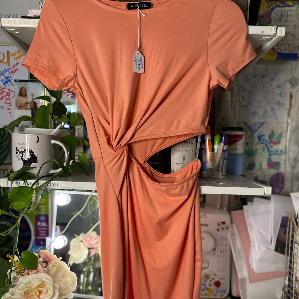 Orange skin tight Dress